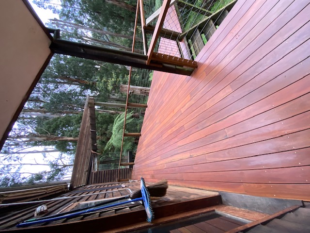 Hillside hardwood deck project